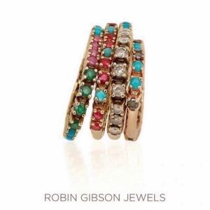 18k gold gem stone rings, sold as a pair